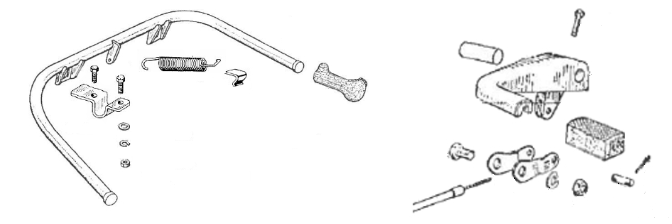 Cavalletto e pedale del freno