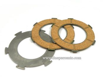 Dischi frizione SURFLEX per frizione 6 molle, 3 dischi sughero, per Vespa PX125-150/ GTR/ TS/ Sprint/ GL/ VNB/ VBA/ LML125-150