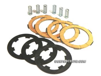 Dischi frizione NEWFREN RACE per frizione 6 molle, 4 dischi sughero, 3 infradischi, 6 molle rinforzate per Vespa PK50/ S/ SS/ XL/ XL2/ FL/ HP/ N/ Rush/Ape