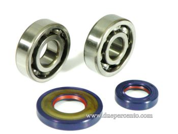 Kit 2 cuscinetti e 2 paraoli POLINI per revisione albero motore cono 19mm per Vespa 50/ 50 Special/ ET3/ Primavera