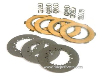 Dischi frizione POLINI RACE per frizioni 6 molle, 4 dischi sughero, 3 infradischi, 6 molle per Vespa PX125-150/ GTR/ TS/ Sprint/ GL/ VNB/ VBA/ LML125-150