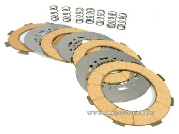 Dischi frizione POLINI Racing 7 molle, 4 dischi sughero, 3 infradischi per Vespa PX200/ P200E/ Lusso/ Cosa200/ LML/Rally200/ 160GS/ 180SS