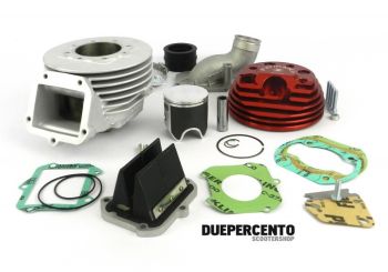 Cilindro da competizione PARMAKIT W-FORCE RED DEVIL 135cc, d58, biella 97, corsa 51 testa candela laterale per Vespa 50/ 50 Special/ ET3/ Primavera/ PK50-125