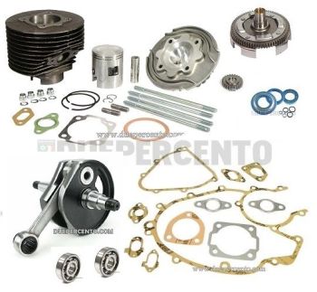Tuning kit POLINI 130cc RACING, con albero MAZZUCCHELLI cono 20, rapporti 27-69 per Vespa 50/ 50 Special/ ET3/ Primavera/ PK50-125