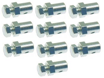 Morsetto cavi marce e frizione CIF, Ø 6.8 mm, L 8 mm, chiave 7/8mm, 2 parti - 10 pezzi per Vespa 50/ 50 special/ ET3/ PK50-125/ PX125-200/ Rally/ GTR/ GL/ GS160/ SS180