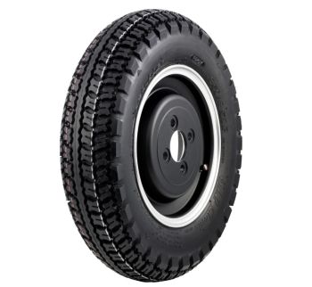 Ruota completa SIP Classic 3.50-8" 53P TL/TT con cerchio tubeless SIP 2.15-8" nero per Vespa 98/​125 V1-30/​VM/​VN/​VNA/​VNB/​150 VL/​VB1/​VBA/​VBB