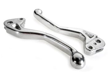 Coppia leve freno e frizione SPORT L=130mm - cromo per Vespa 50-125 PK/S/XL