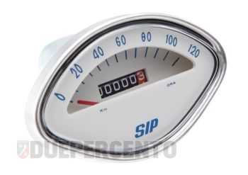 Contachilometri SIP, 120km/h, fondo bianco per Vespa GT/ VBA/ VBB/ GL/ GS/ Sprint/ 160GS/ 180SS