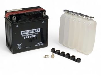 Batteria MOTORPARTS 12V/9Ah, YB9-B-BS piombo acido per Vespa PX125-200 E Lusso/ T5/ Cosa Elestart/ PX125-200 E `98/MY/`11/ PK 125 ETS/N/XL/XL2