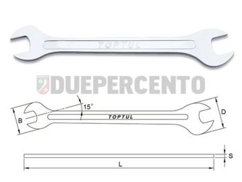 Chiave a forchetta doppia TOPTUL 6/7 mm