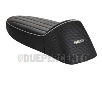 Sella ANCELLOTTI MKII, colore nero con bordo bianco per Vespa PX125-200/ P200E/ Arcobaleno/ '98/ MY