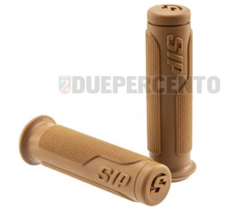 Coppia manopole SIP PORDOI marrone arancio, Ø 24/24 mm, l=125 mm per Vespa 50/ ET3/ PV/ PK/125 GT/ GTR/ Super/ TS/ 150 GL/ Sprint/ V/ 180SS/ 200 Rally/ PX125-200/ PE/ Lusso/ T5/ MY