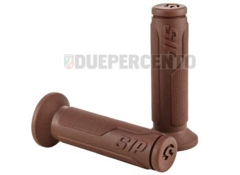 Coppia manopole SIP PORDOI marrone vintage, Ø 24/24 mm, l=125 mm per Vespa 50/ ET3/ PV/ PK/125 GT/ GTR/ Super/ TS/ 150 GL/ Sprint/ V/ 180SS/ 200 Rally/ PX125-200/ PE/ Lusso/ T5/ MY