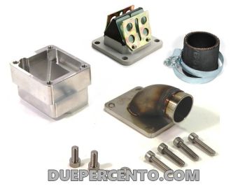 Collettore aspirazione lamellare MRP 30mm, per carter LML - Vespa PX125-200/ P200E/ GT/ Sprint/ TS/ Rally180-200/ T5/ Cosa
