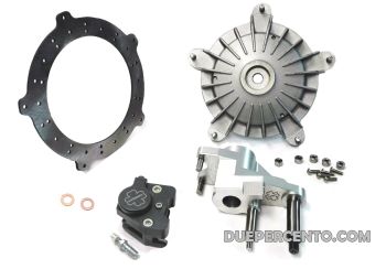 Kit freno a disco anteriore CRIMAZ P&P 2.0 RDP, pinza nera, supporto pinza grigio per Vespa 50/ 50 special/ ET3/ Primavera/ PK