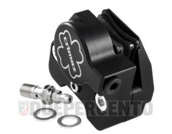 Pinza freno nera per kit freno a disco anteriore CRIMAZ 2.0 per Vespa 50/ 50 special/ ET3/ PV/ PK e Vespa Rally/ Sprint/ GT/ GTR / TS con mozzo ricavato dal pieno