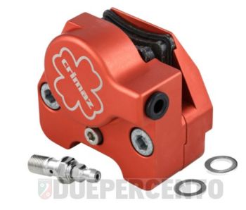Pinza freno rossa per kit freno a disco anteriore CRIMAZ 2.0 per Vespa 50/ 50 special/ ET3/ PV/ PK e Vespa Rally/ Sprint/ GT/ GTR / TS con mozzo ricavato dal pieno