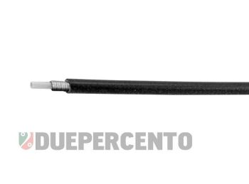 Guaina nera rotolo 5 metri, spirale piatta in acciaio con tubetto PVC interno, Øe 5,0mm - Øi 2,0mm
