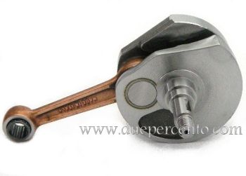 Albero motore MAZZUCCHELLI, tipo originale, biella 105, corsa 57, cono 17mm maggiorato a 20mm per Vespa 125 VNB/ GT/ GTR 1°/ Super/ TS/ 150 VBA/ VBB/ GL/ Sprint/ Super