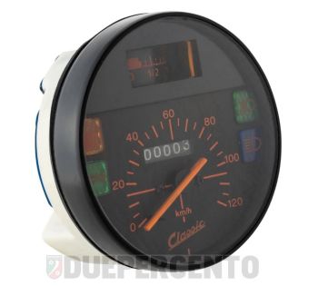 Contachilometri Ø=105mm SIP Classic scala 120km/h, per Vespa PK50 S Lusso/SS/Automatica/XL/N/Plurimatic/XLS