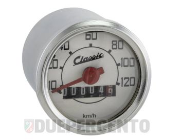 Contachilometri Ø=52mm SIP Classic scala 120km/h, per Vespa 50 N/L/R/S/90 adatto anche per PIAGGIO CIAO/SI/Bravo/Grillo/Boxer