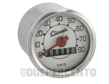 Contachilometri Ø=52mm SIP Classic scala 80km/h, per Vespa 50 N/L/R/S/90 adatto anche per PIAGGIO CIAO/SI/Bravo/Grillo/Boxer