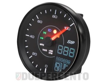 Contachilometri e contagiri SIP TACHO KARACHO Ø=105mm fondo nero per Vespa PX125-150-200 Arcobaleno/ '98/ MY