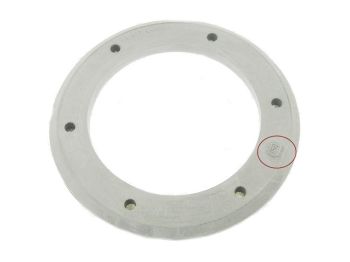 Guarnizione clacson spessore 4mm, con stemma quadro, per Vespa 50 L/ N/ R/ Primavera, Ø 54/76 mm, 6 fori, grigia