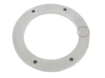 Guarnizione clacson grigia, spessore 4mm, Ø 54/80 mm, 6 fori CIF, con stemma quadro, per Vespa 125 GT/ Super / 150 GL/ Sprint/ Super/ 180 SS