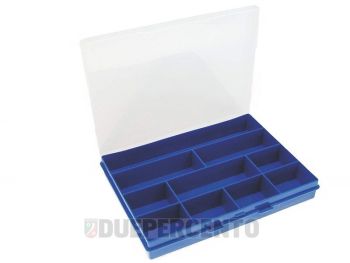 Scatola con coperchio porta minuteria con N.10 scomparti fissi, 24x18x4 cm