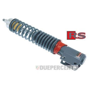 Ammortizzatore anteriore CARBONE corpo GRIGIO, ghiera ROSSA per Vespa PX125-200/ PE200/ T5/ MY/ LML