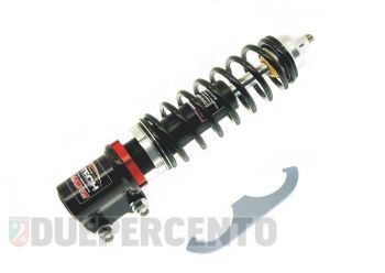 Ammortizzatore anteriore CARBONE HI TECH corpo nero, molla nera per Vespa PK/ HP/ Rush / XL/ XL2