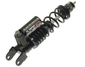 Ammortizzatore posteriore CARBONE HITECH "HTR", BLACK EDITION per Vespa 50/ 50 special/ ET3/ PX125-200/ P200E/ Rally 180-200/ T5/ GTR/ TS/ Sprint