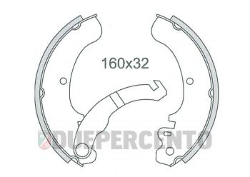 Ganasce freno posteriore dx+sx 4 pz RMS CLASSIC d160 x 32mm per Ape 50/ TM/ FL/ FL2/ FL3/ MIX