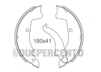 Ganasce freno posteriore/anteriore 6 pz RMS CLASSIC d180 x 41mm per Ape Car