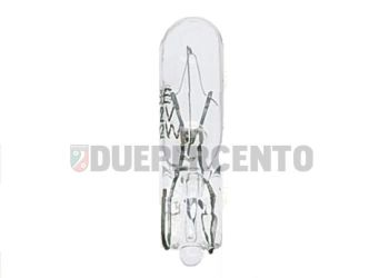 Lampadina tutto vetro 12V 1,2W W2x4,6d spia luce Vespa PK50-125 XL FL/ HP/ N/ XL2/ PX Lusso/T5/ Ape