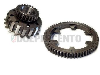 Rapporti secondari 24/62 denti dritti, BENELLI per frizione 8/10 molle per Vespa 125 GTR/ TS/Sprint V/ PX125-200/VNA/ VBA/ T5/ Rally