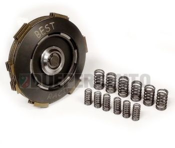 Frizione BENELLI, 4 dischi sinterizzati racing, 3 infradischi in alluminio, 6+6 molle per Vespa 50/ 50 Special/ ET3/ Primavera/ PK50-125/ FL/ XL/ ETS/ N/ APE