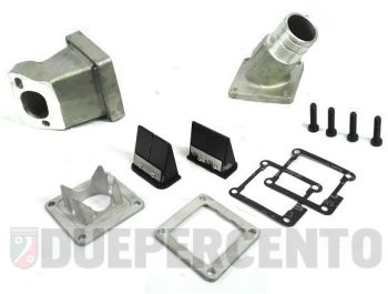Collettore aspirazione lamellare VMC, Ø 30 mm, 2/3 fori, con pacco doppia cuspide per PHBH 28/ 30/ TMX 27/ 30/ PWK 28/ 30 per Vespa 50/ 50 Special/ ET3/ Primavera/ PK50-125