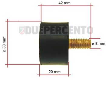 Silent block supporto marmitta espansione VMC Ø 8 mm, gomma 20 mm