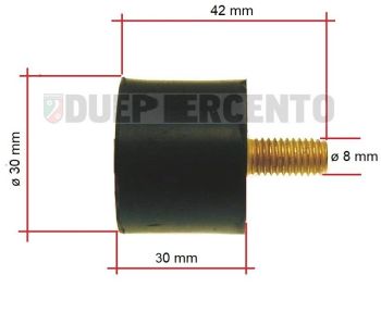 Silent block supporto marmitta espansione VMC Ø 8 mm, gomma 30 mm