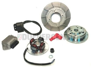 Accensione elettronica VMC CNC, 1.44 Kg, volano integrale, ventola alluminio 10 alette, per Vespa PX125-200/ P200E/ Lusso/ Cosa/ 125 GTR/ TS/ 150 Sprint Veloce/ 200 Rally