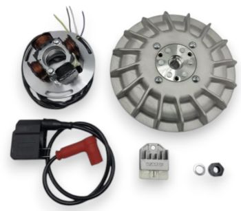 Accensione elettronica VMC CLASSIC, 2.50 Kg, ventola alluminio, per Vespa PX125-200/ P200E/ Lusso/ Cosa/ 125 GTR/ TS/ 150 Sprint Veloce/ 200 Rally
