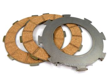 Dischi frizione SURFLEX per frizione 7 molle, 3 dischi sughero per Vespa PX200/ P200E/ Lusso/ Cosa200/ LML/Rally200/ 160GS/ 180SS