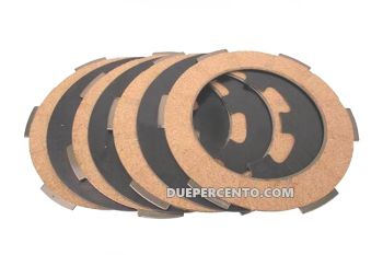 Dischi frizione PINASCO per frizione monomolla, 4 dischi sughero, 3 infradischi per Vespa 50/ 50 Special/ ET3/ Primavera/ PK50-125