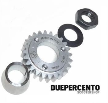 Kit pignone + cono blocca pignone CRIMAZ z=26 per rapporti 27-69 denti dritti per Vespa 50/ 50 Special/ ET3/ Primavera/ PK50-125/ S/ XL/ XL2/ ETS
