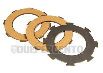 Dischi frizione NEWFREN per frizione 7 molle, 3 dischi sughero, per Vespa PX200/ P200E/ Lusso/ Cosa200/ LML/Rally200/ 160GS/ 180SS