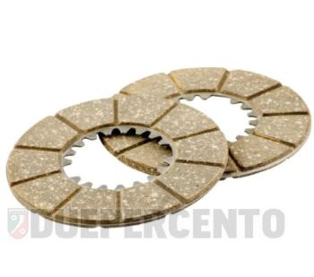 Dischi frizione NEWFREN per frizione 6 molle, 2 dischi sughero per Vespa 98/ 125 V1-15T/ V30-33T/ Ape A1-15T