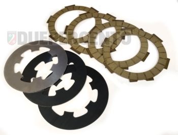 Dischi frizione NEWFREN RACING per frizione monomolla, 4 dischi sinterizzati carbonio, 3 infradischi per Vespa 50/ 50 Special/ ET3/ Primavera/ PK50-125