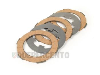 Dischi frizione BGM ORIGINAL per frizione monomolla, 3 dischi sughero, 2 infradischi per Vespa 50/ 50 Special/ ET3/ Primavera/ PK50-125
